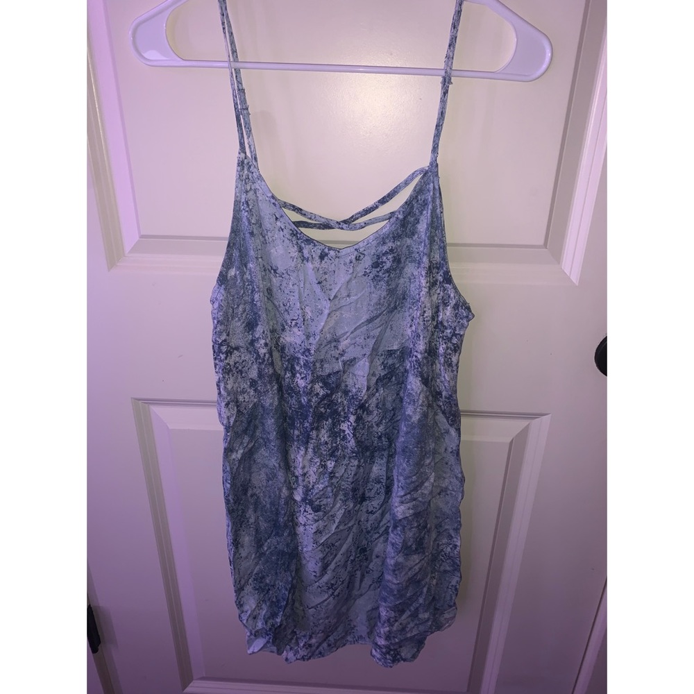 blue and white cami sundress